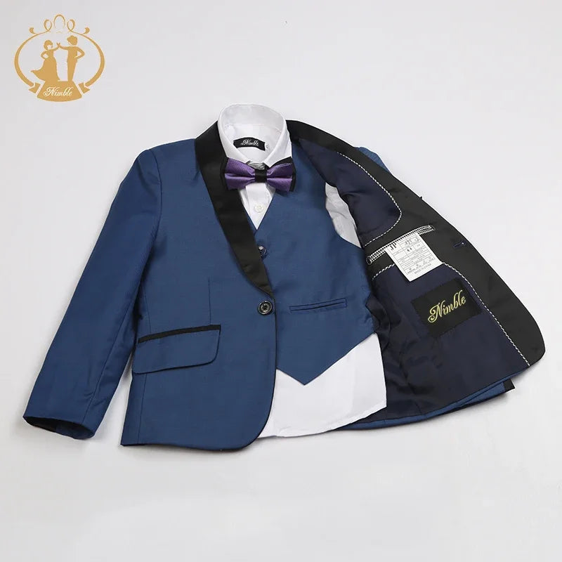 Blue Suit for Boy Costume Enfant Garcon Mariage Kids Wedding Suit