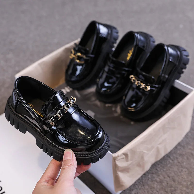 Baby Girl Shoes Autumn Black Loafers Princess Shoes Baby Boys