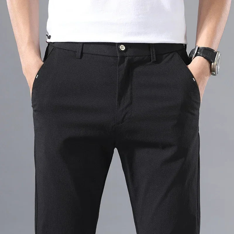 2022 Men's Thin Pants Solid Color Pants Smart Casual Business