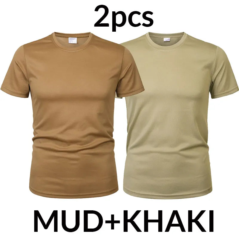 MEGE 3 Pcs/2 Pcs Men Camouflage T Shirt Army Military ShortSleeve O-Neck