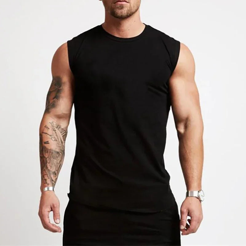 2023 Gym Workout Sleeveless Shirt Tank Top Men Bodybuilding Clothing Fitness