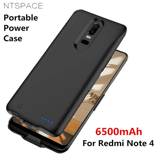 Battery Charger Cases for Xiaomi Redmi Note 4 6500mAh Power Bank Charging Cover