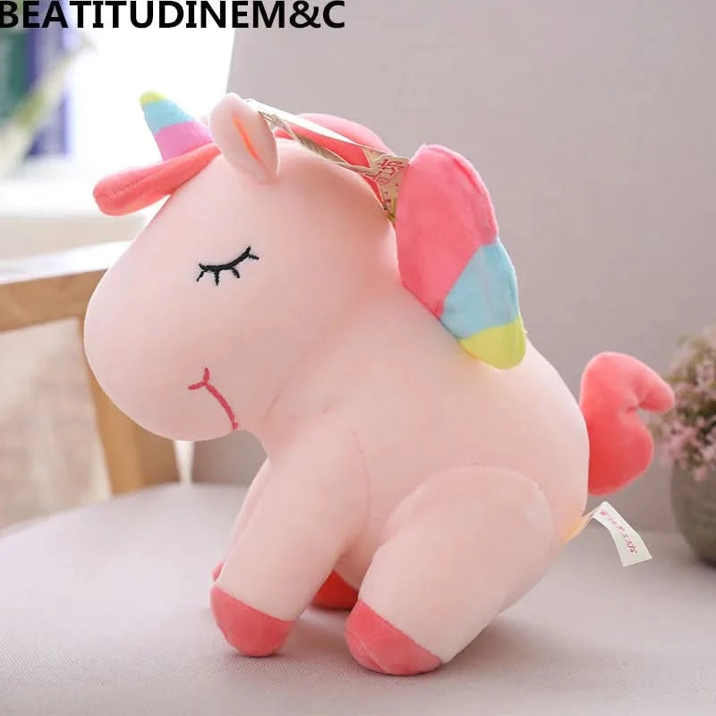 1Pcs 25cm Fat Rainbow Style Unicorn Plush Toy Animal Stuffed Toys