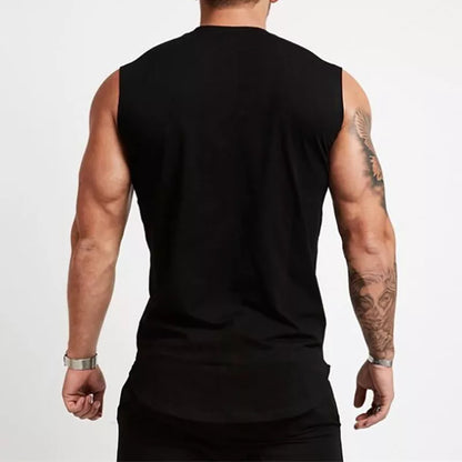 Cotton Gym Clothing Mens Workout Sleeveless Shirt Bodybuilding Tank Top Fitness