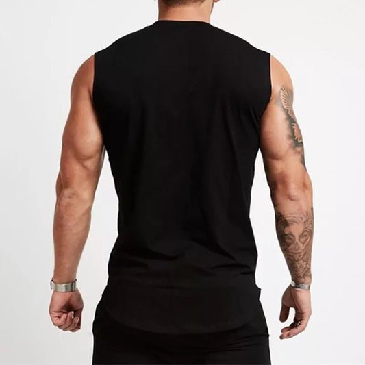 Cotton Gym Clothing Mens Workout Sleeveless Shirt Bodybuilding Tank Top Fitness