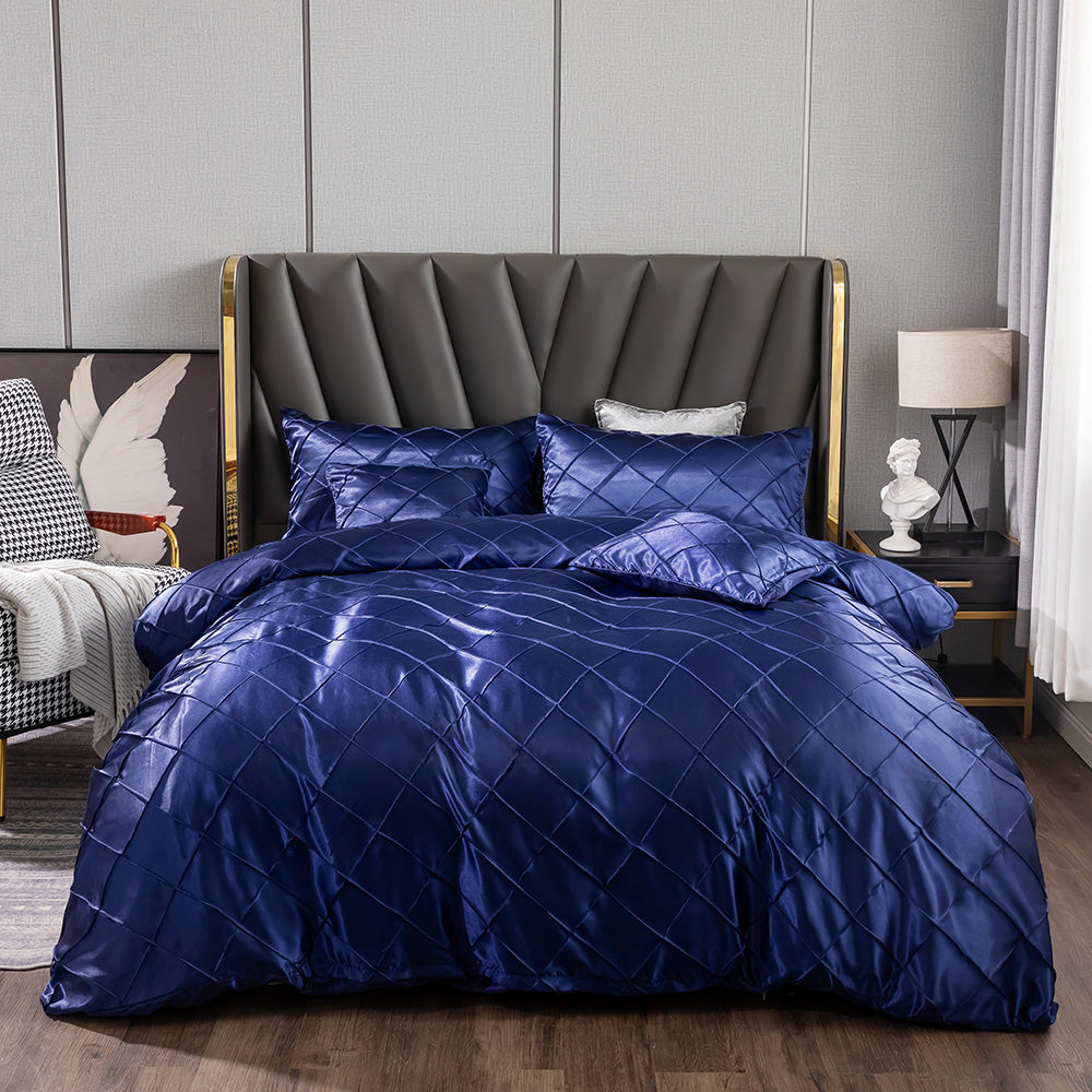 Drop Shipping Luxury Satin Silk Fabric Duvet Covers and Bedding Sheet Sets