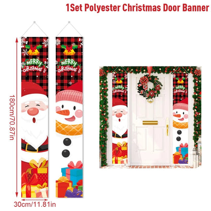 Christmas Door Decoration 2024 Merry Christmas Banner Decor for Home