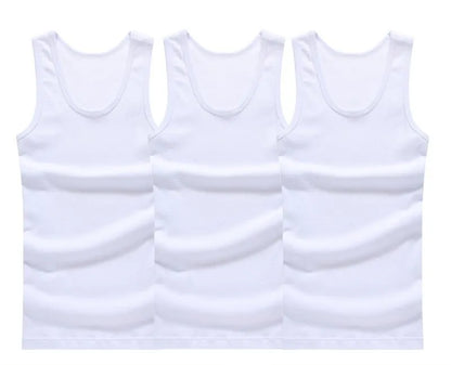 3Pcs/Lot Otton Mens Sleeveless Top Muscle Vest Cotton Undershirts O-Neck