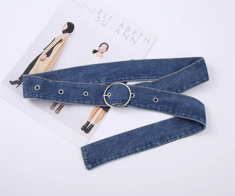 Women's Belt for Denim Waist Pin Buckle Wide Young Girls Fashion Retro Outer