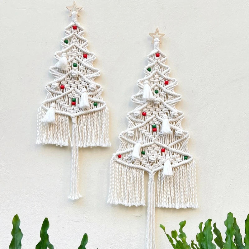 Macrame Christmas Tree White Pine Tree Christmas Wall Hanging Boho Christmas