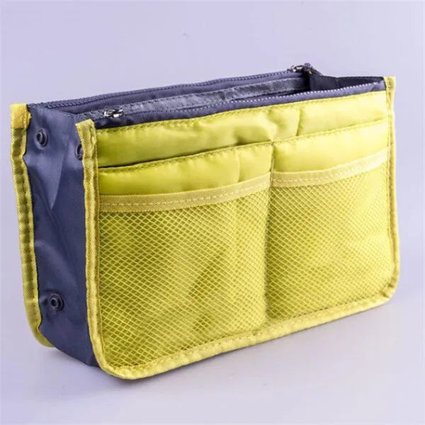 Nylon Cosmetic Bags for Women Tote Insert Double Zipper Makeup Bag Toiletries