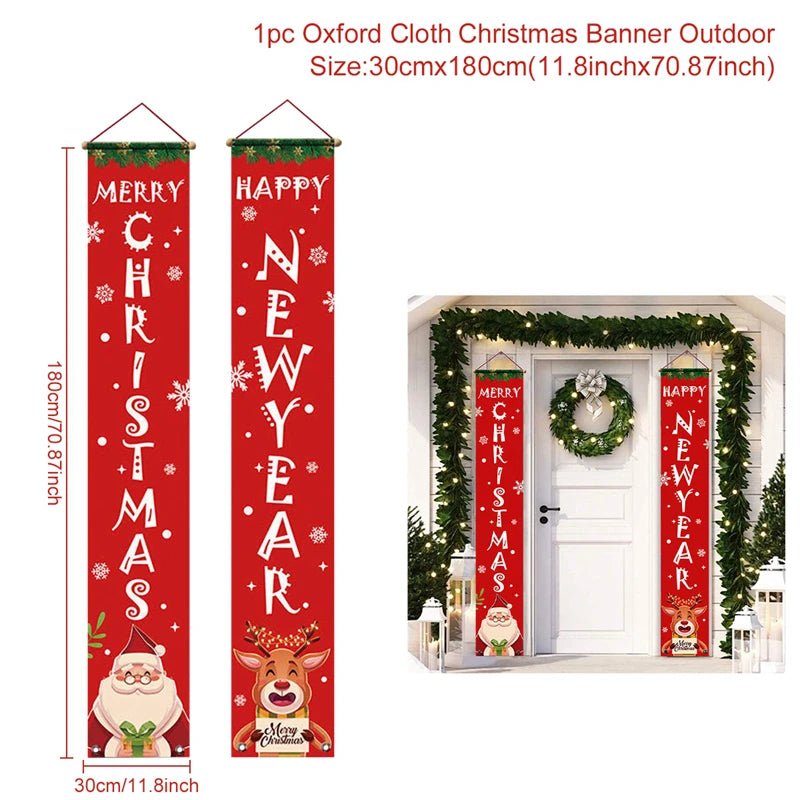 Christmas Door Decoration 2024 Merry Christmas Banner Decor for Home