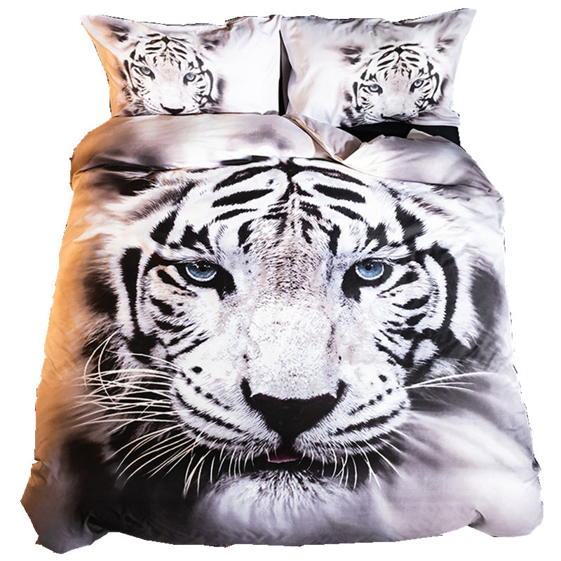 Homebed White Tiger Bedding Set Queen Size 3D Animal Print