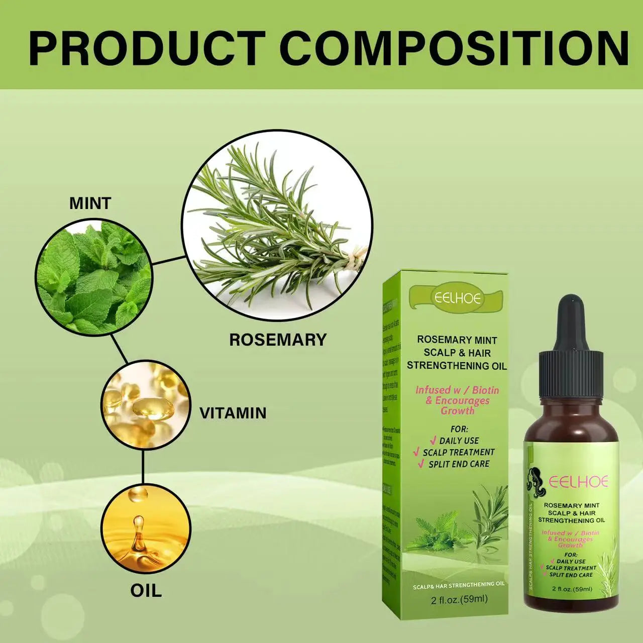 Top Quality Hair Care Products Rosemary Oil Hair Growth Toinc Oil