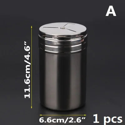 Stainless Steel Spice Sugar Salt Pepper Herb Shaker Jar Seasoning Bottle