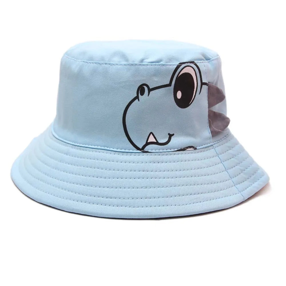 Summer Baby Kids Sun Hat Cartoon Dinosaur Bucket Hats Children Boys