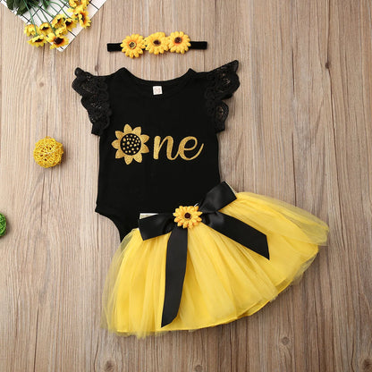 3Pcs Baby Girl Clothes Newborn Lace Ruffle Sleeveless Romper Tops Girls Mini