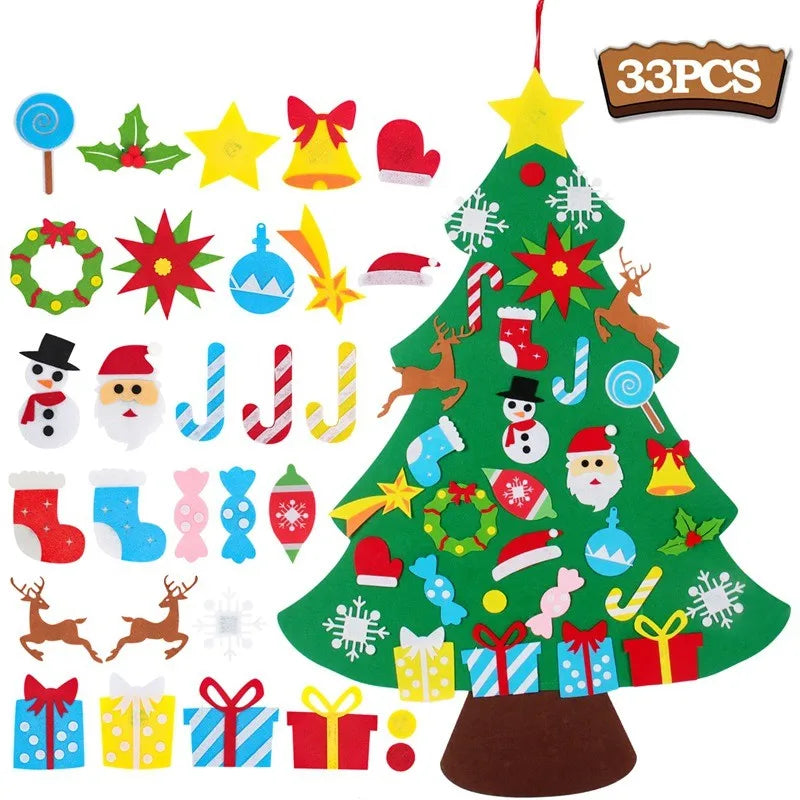 QIFU 3D DIY Felt Christmas Tree Christmas Decorations for Home Christmas