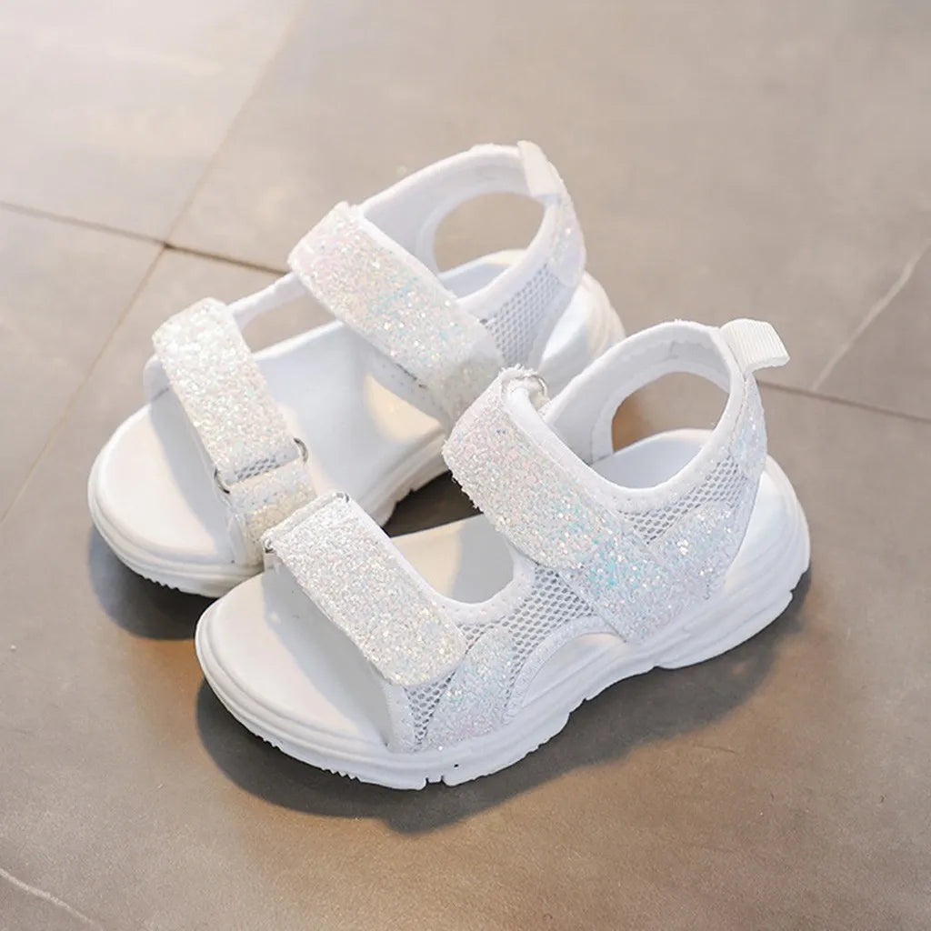 TELOTUNY Sandals Children Baby Girls Boys Mesh Sequins Thick Bottom Summer