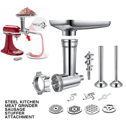 Electric Kitchen Meat Grinder Sausage Maker With Handle Red Stuffer Attachment