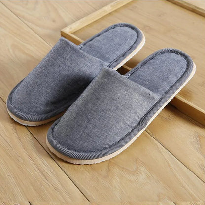 LEEMEIMEI Natural Flax Home Slippers Indoor Floor Shoes Silent Sweat Slippers