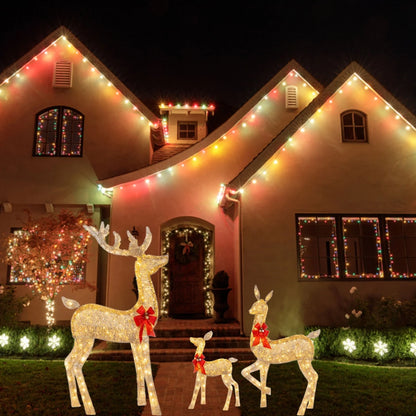 2024 Outdoor Christmas Shining Deer Lighting Happy New Year for Garden