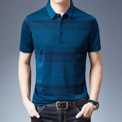 2022 Brand Casual Summer Striped Short Sleeve Polo Shirt Men Poloshirt Jersey