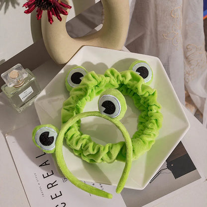 Funny Frog Makeup Headband Wide-Brimmed Elastic Hairbands Cute Girls Hair Bands