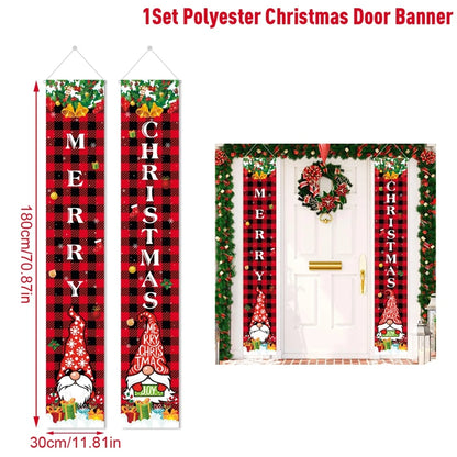 Christmas Door Decoration 2024 Merry Christmas Banner Decor for Home