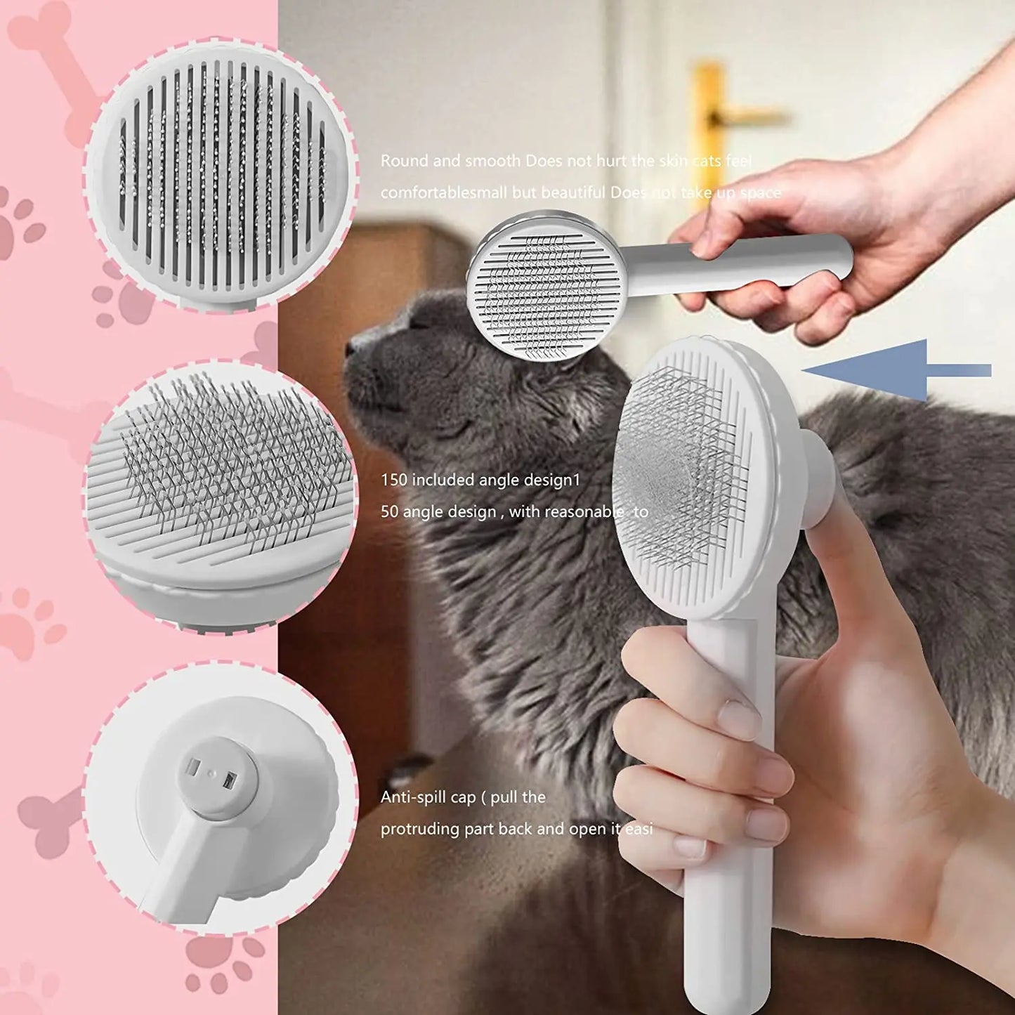 Cat Brush Pet Grooming Brush for Cats Remove Hairs Pet Cat Hair Remover