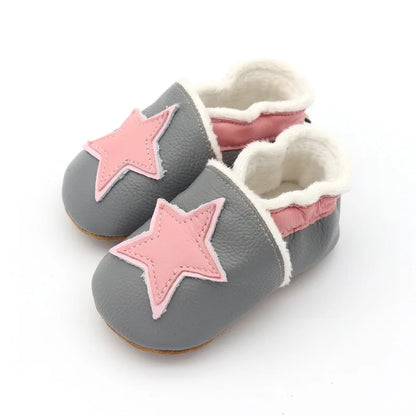 New Star Winter Baby Shoes Plush Lining Genuine Leather