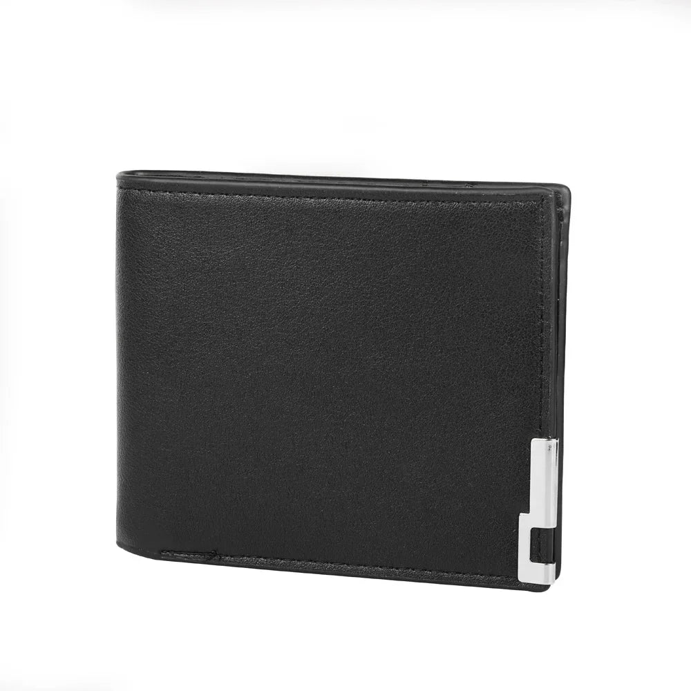 New Men's Short Wallet Multifunction Fashion Iron Credit Card Holders Pu Money