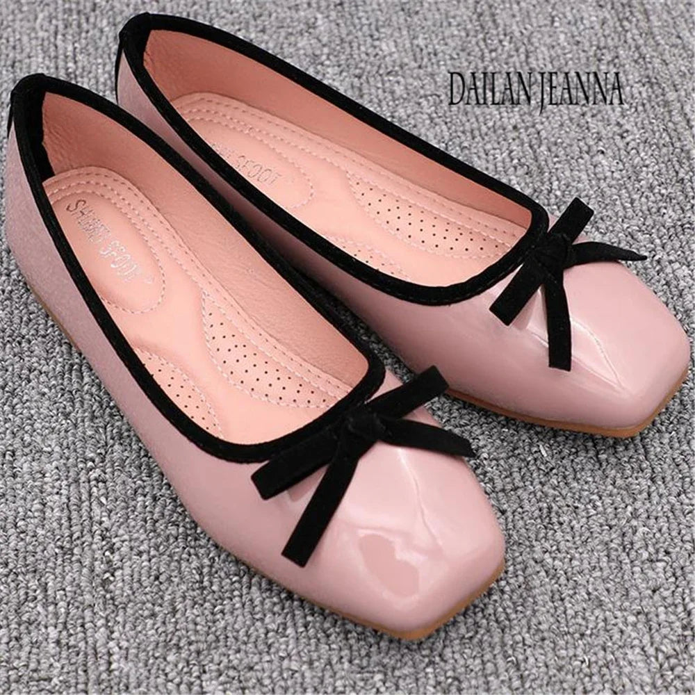 Fashion 2023 New Square Square Flat Bottom With  Version of Single Shoes