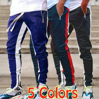 Mens Joggers Casual Pants Fitness Sweatpants Sports Track Pants Mens Zipper