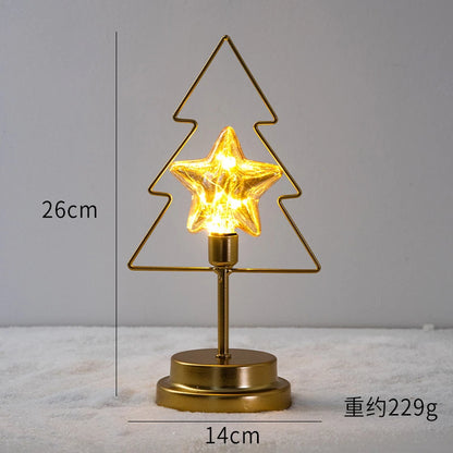 Glass Glowing Christmas Tree Decoration Night Light Ornaments Luminous New Year