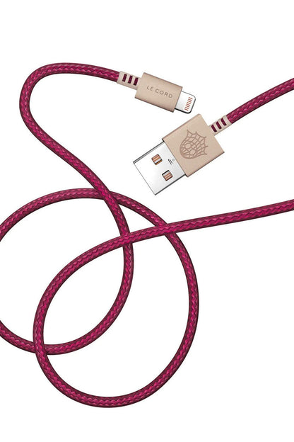 Plum iPhone Lightning Cable · 2 Meter · Made of Recycled Fishing Nets