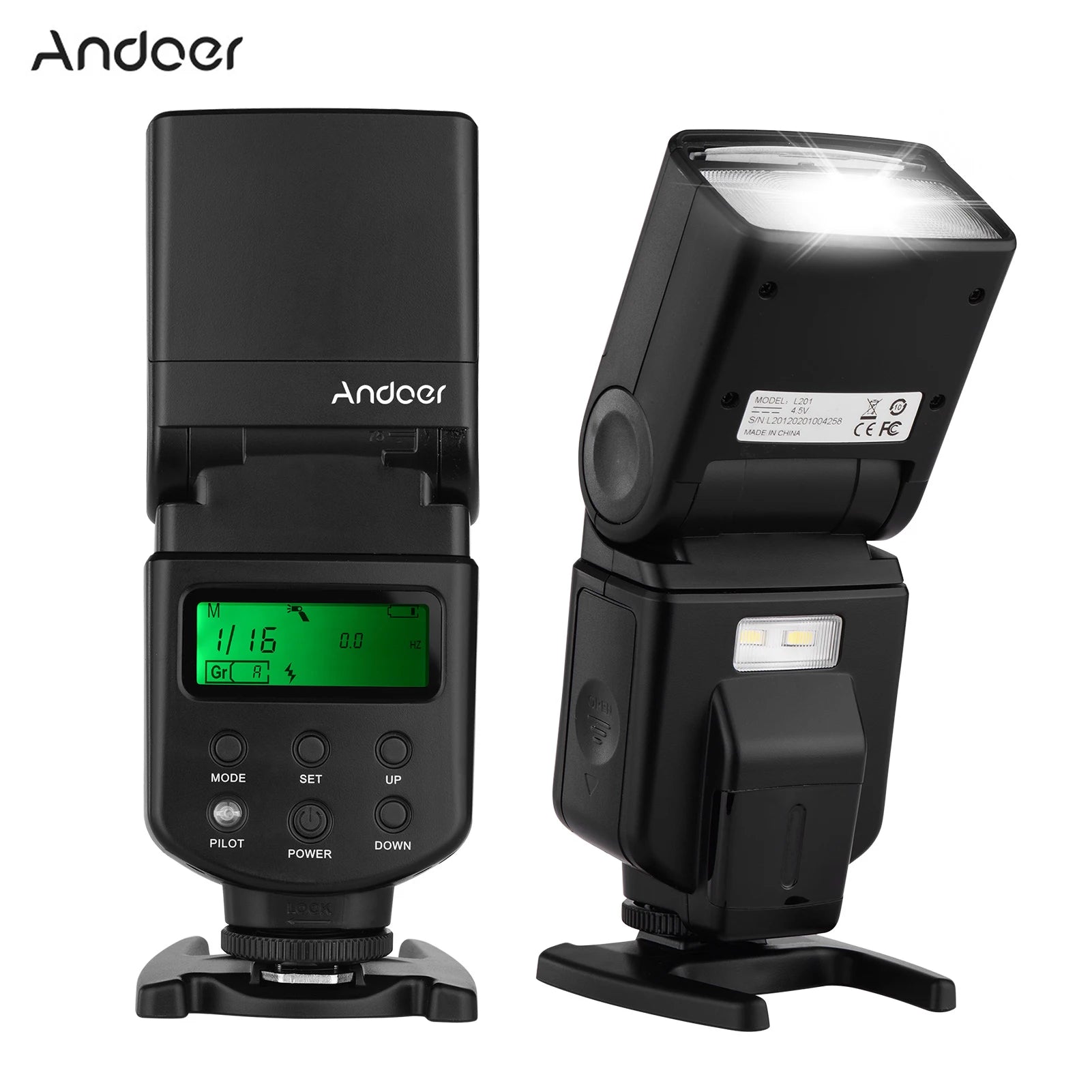 Andoer Camera Flash Speedlite With Adjustable LED Fill Light Universal Flash