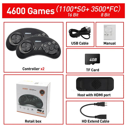 SF900 Video Game Console Hd TV Game Stick Wireless Controller Built in 6115