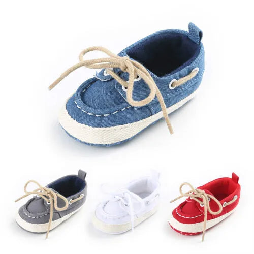 Baby Boys Girl Newborn Shoes Kids Denim Soft Sole First Walkers Toddler Sneakers