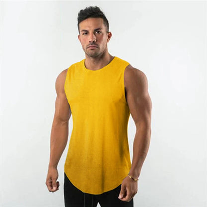 New Summer Plain Mens Running Vest Men Gym Clothing Bodybuilding Fitness Tank