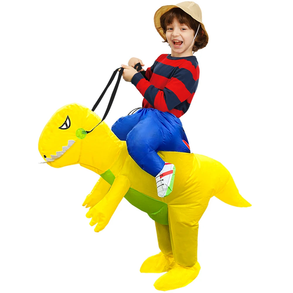 Kids Child Dinosaur Inflatable Costume Anime Mascot Dress Suit Halloween Purim