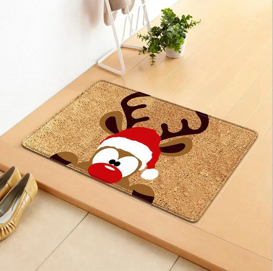 2025 Christmas Decorations Doormat,Merry Xmas Gnomes Elk Rug Indoor