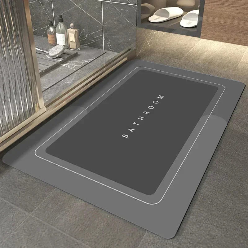 Super Absorbent Bath Mat Rubber Bathroom Rug Non-Slip Entrance Doormat