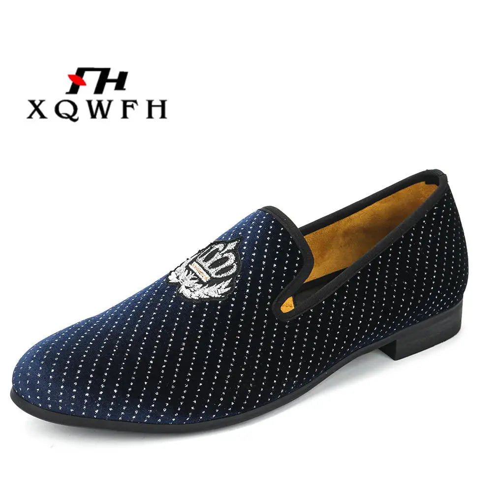 Men Velvet Loafers Men Casual Shoes Party and Wedding Mens Dress Shoes