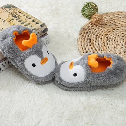 2023 Winter Cute Penguin Kids Slippers Comfortable Baby Warm Cotton Shoes