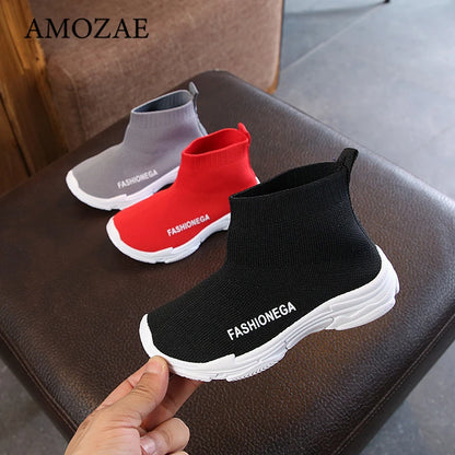 Boys Brand Kids Shoes Fashion Mesh Breathable Leisure Sports Running Shoes