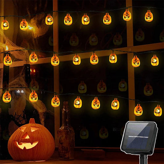 5M 6.5M 7M Solar Pumpkin Light String New Year 2025