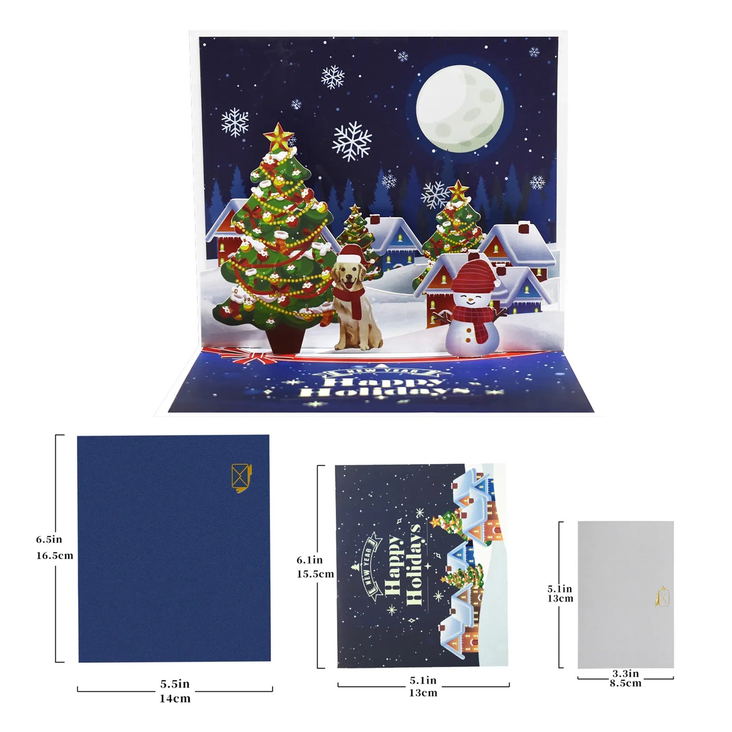 Merry Christmas Cards Christmas Tree Winter Gift Pop-Up Cards