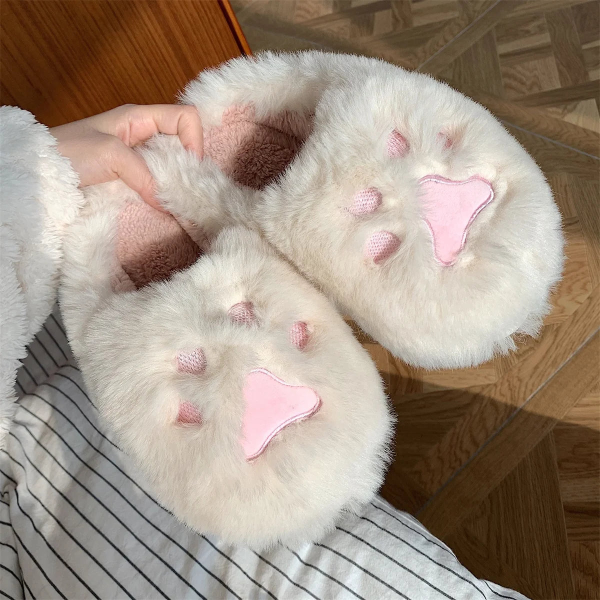 2021 Winter Women Slipper Cat Claw Cotton Home Slippers Warm and Non Slip Indoor