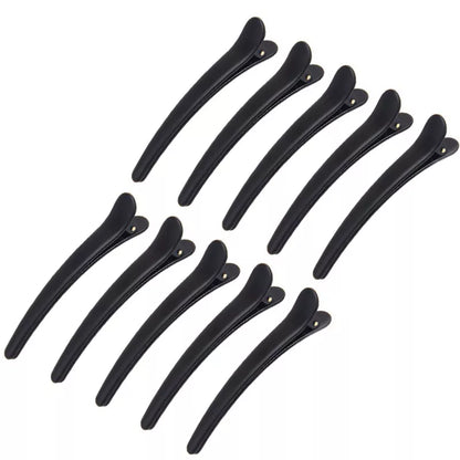 10PCS Professional Hairdressing Salon Hairpins Black Plastic Single Prong DIY